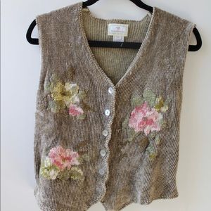 Vintage Floral Sweater Vest, size small